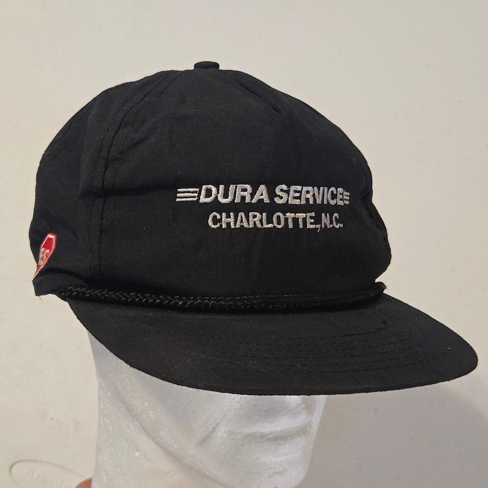 VTG Speedway Dura Service Hat Black Mens OSFA Charlotte NC Rope Snapback Trucker
